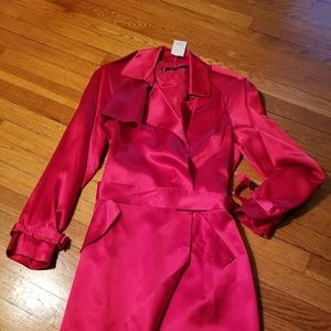 NWT silk trench coat